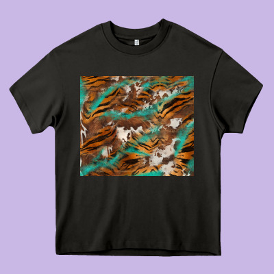 Tiger Cowhide Tumbler Heavy Core Tee Designed By Barkaloodesign