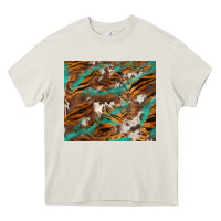 Cream tiger cowhide tumbler Heavy Core Tee - BarkalooDesign