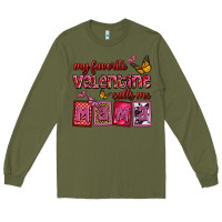 Army Green my favorite valentine calls me mama Long Sleeve Tee - OliviaCreatesArt