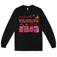 Black my favorite valentine calls me mama Long Sleeve Tee - OliviaCreatesArt