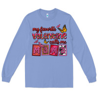 Colony Blue my favorite valentine calls me mama Long Sleeve Tee - OliviaCreatesArt