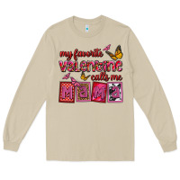 Mushroom my favorite valentine calls me mama Long Sleeve Tee - OliviaCreatesArt