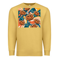 Antique Gold football smiley face Premium Sweatshirt - BarkalooDesign