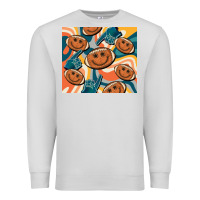 Dove Grey football smiley face Premium Sweatshirt - BarkalooDesign