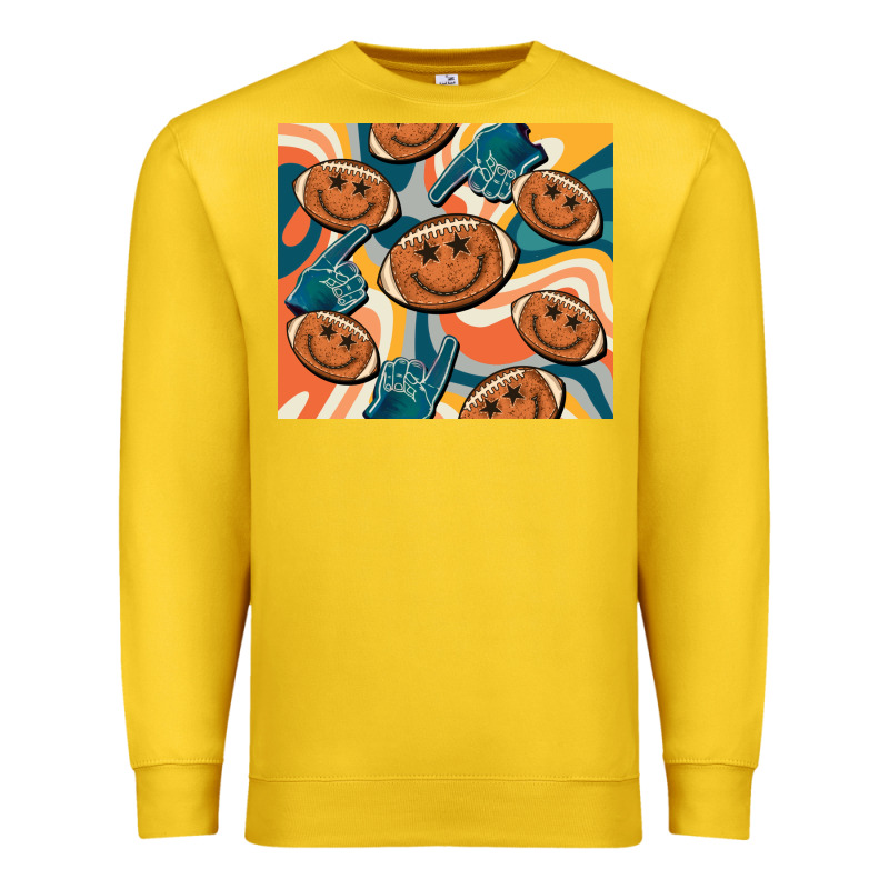 Football Smiley Face Premium Sweatshirt by BarkalooDesign | Teevron