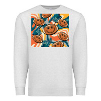 Oatmeal Heather football smiley face Premium Sweatshirt - BarkalooDesign