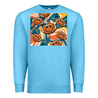 Ocean Blue football smiley face Premium Sweatshirt - BarkalooDesign