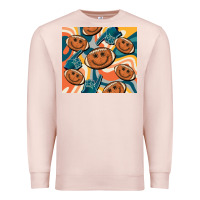 Pale Pink football smiley face Premium Sweatshirt - BarkalooDesign