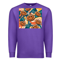Purple football smiley face Premium Sweatshirt - BarkalooDesign