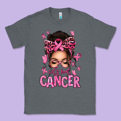 Lets Beat Cancer Afro Messy Bun Classic Tee Designed By Texasbilliewilder