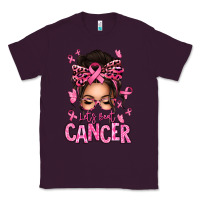 Plum lets beat cancer afro messy bun Classic Tee - texasbilliewilder