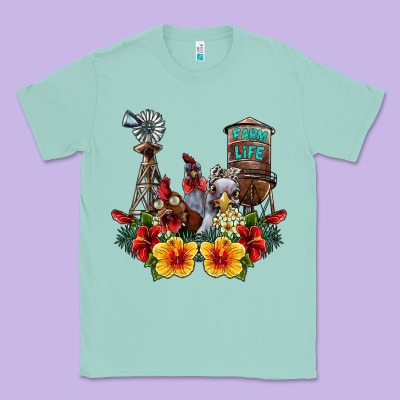 Farm Life Chicken Classic Tee Designed By Sublimationcraftshop