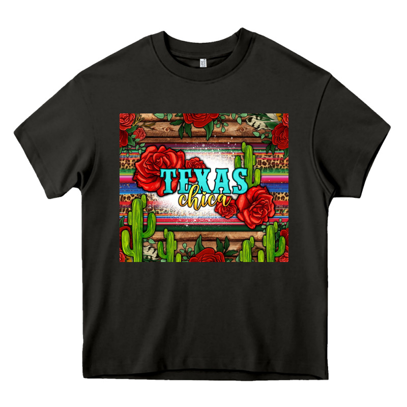 Texas Chica With Roses Heavy Core Tee by Jasminsmagicworld | Teevron