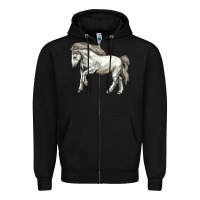 Black percheron horse Zipper Hoodie - LillyAllenDesigns
