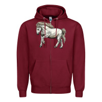 Burgundy percheron horse Zipper Hoodie - LillyAllenDesigns