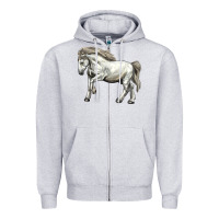 Heather Grey percheron horse Zipper Hoodie - LillyAllenDesigns