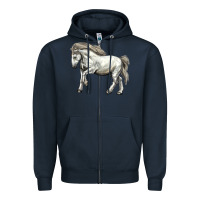 Navy percheron horse Zipper Hoodie - LillyAllenDesigns