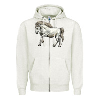 Oatmeal Heather percheron horse Zipper Hoodie - LillyAllenDesigns