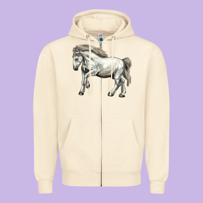 Percheron Horse Zipper Hoodie Designed By Lillyallendesigns