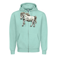Seafoam percheron horse Zipper Hoodie - LillyAllenDesigns