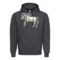 Smoke percheron horse Zipper Hoodie - LillyAllenDesigns