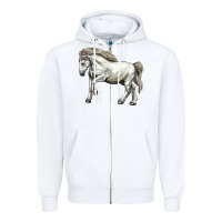 White percheron horse Zipper Hoodie - LillyAllenDesigns