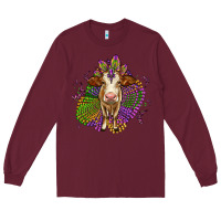 Burgundy simmental mardi gras Long Sleeve Tee - OliviaCreatesArt