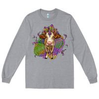 Heather Grey simmental mardi gras Long Sleeve Tee - OliviaCreatesArt