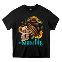 Black momlife skull with bandana Heavy Core Tee - Jasminsmagicworld