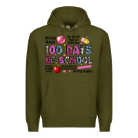 Army Green 100 days of school Premium Hoodie - LillyAllenDesigns