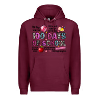 Burgundy 100 days of school Premium Hoodie - LillyAllenDesigns
