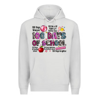 Dove Grey 100 days of school Premium Hoodie - LillyAllenDesigns