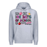Heather Grey 100 days of school Premium Hoodie - LillyAllenDesigns