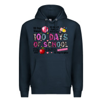 Navy 100 days of school Premium Hoodie - LillyAllenDesigns