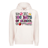 Pale Pink 100 days of school Premium Hoodie - LillyAllenDesigns
