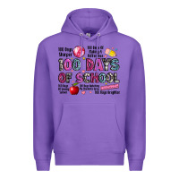 Purple 100 days of school Premium Hoodie - LillyAllenDesigns