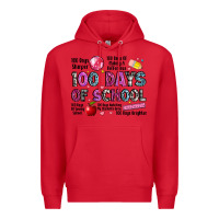 Red 100 days of school Premium Hoodie - LillyAllenDesigns
