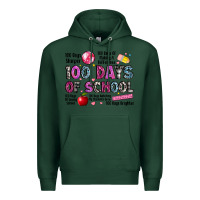 Sports Green 100 days of school Premium Hoodie - LillyAllenDesigns