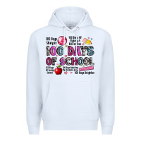 White 100 days of school Premium Hoodie - LillyAllenDesigns