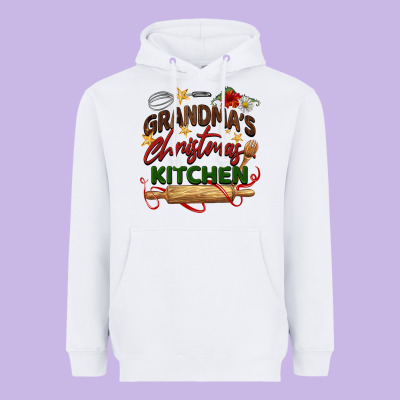 Grandma's Christmas Kitchen Heavyweight Hoodie Designed By Barkaloodesign