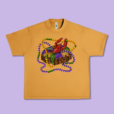 Mardi Gras Craw Fish King Cake With Leopard Urban Heavy Tee Designed By Ranaportraitstore