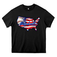 Black usa flag baseball Heavy Core Tee - BarkalooDesign