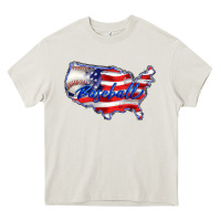Cream usa flag baseball Heavy Core Tee - BarkalooDesign