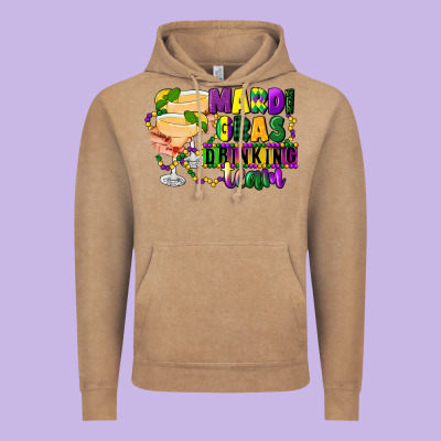Mardi Gras Drinking Team Margaritas Vintage Hoodie Designed By Cowgirlartshop