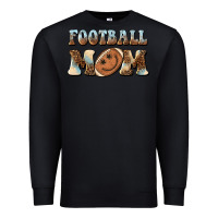 Black football mom football smiley face Premium Sweatshirt - BarkalooDesign