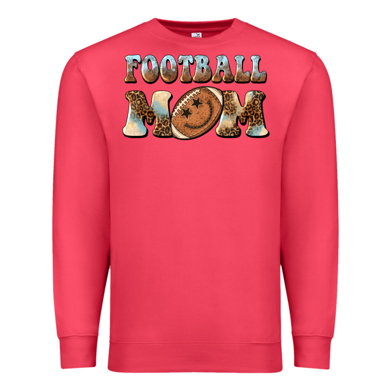 Football Mom Football Smiley Face Premium Sweatshirt by BarkalooDesign | Teevron
