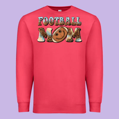 Football Mom Football Smiley Face Premium Sweatshirt Designed By Barkaloodesign