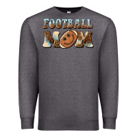 Charcoal Heather football mom football smiley face Premium Sweatshirt - BarkalooDesign
