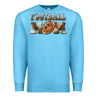 Ocean Blue football mom football smiley face Premium Sweatshirt - BarkalooDesign