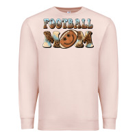 Pale Pink football mom football smiley face Premium Sweatshirt - BarkalooDesign